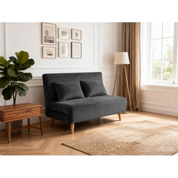 Vuodesohva Helsingborg - Tummanharmaa sametti | 193 cm