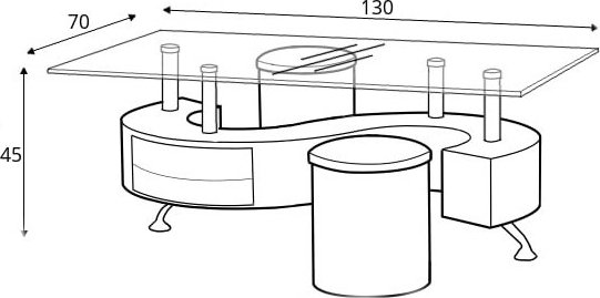 Kokoussohvapyt jakkaroineen - Tummanharmaa / harmaa + Huonekalujen jalat