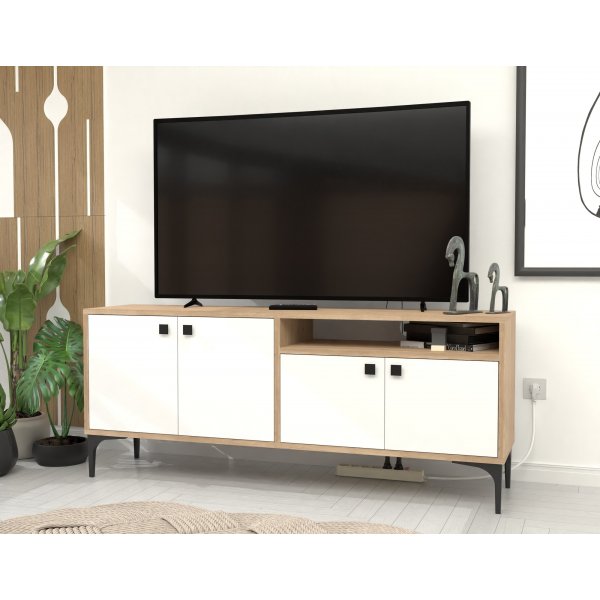 Artemis TV-taso - Valkoinen/tammi Artemis TV-taso - Valkoinen/tammi