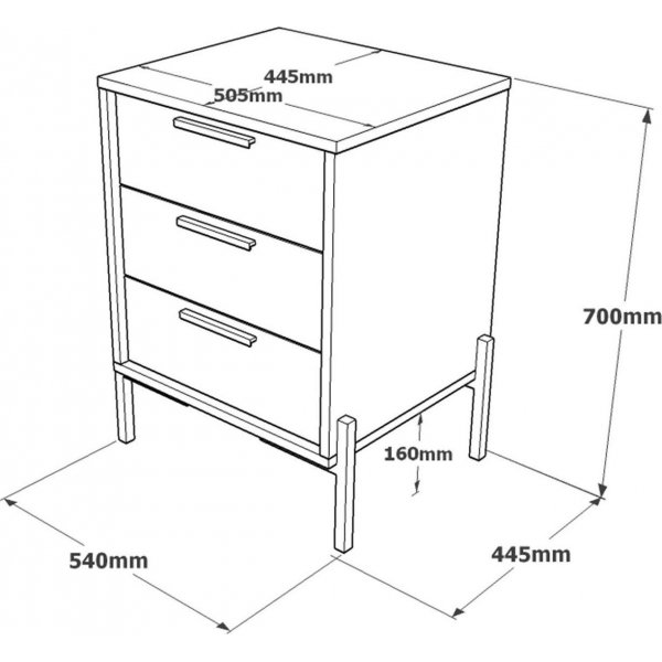 Vista lipasto - Ruskea/betoni/antrasiitti