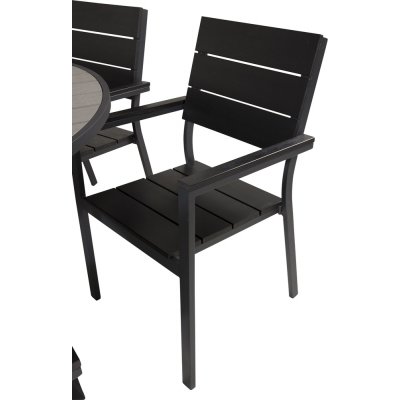 Parman ulkoruokailuryhm 6 Levels -tuoleilla - musta/harmaa