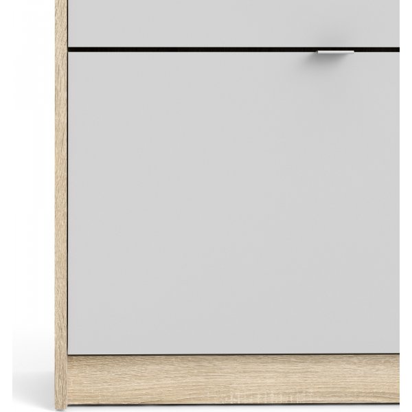 Kengät syvä kenkäkaappi, jossa 3 lokeroa - tammi/valkoinen Kengät syvä kenkäkaappi, jossa 3 lokeroa - tammi/valkoinen