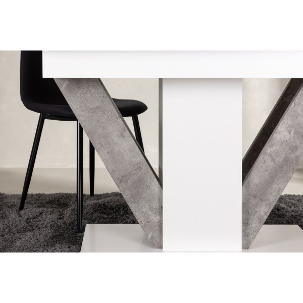 Disa ruokapöytä 120-160 x 80 cm - Harmaa/valkoinen Disa ruokapöytä 120-160 x 80 cm - Harmaa/valkoinen