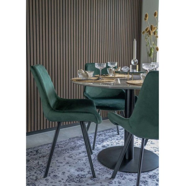 Bolzano Ruokapöytä - Marmorin jäljitelmä/musta - ø110 Bolzano Ruokapöytä - Marmorin jäljitelmä/musta - ø110