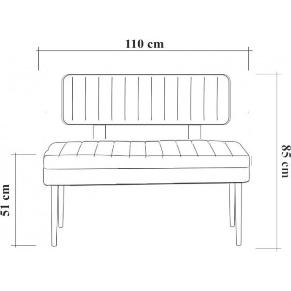 Vina penkki selkänojalla - pähkinä/harmaa Vina penkki selkänojalla - pähkinä/harmaa