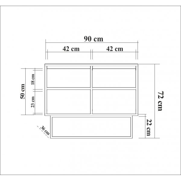 Pähkinäpuusta valmistettu senkki, leveys 90 cm + Huonekalujen jalat Pähkinäpuusta valmistettu senkki, leveys 90 cm + Huonekalujen jalat