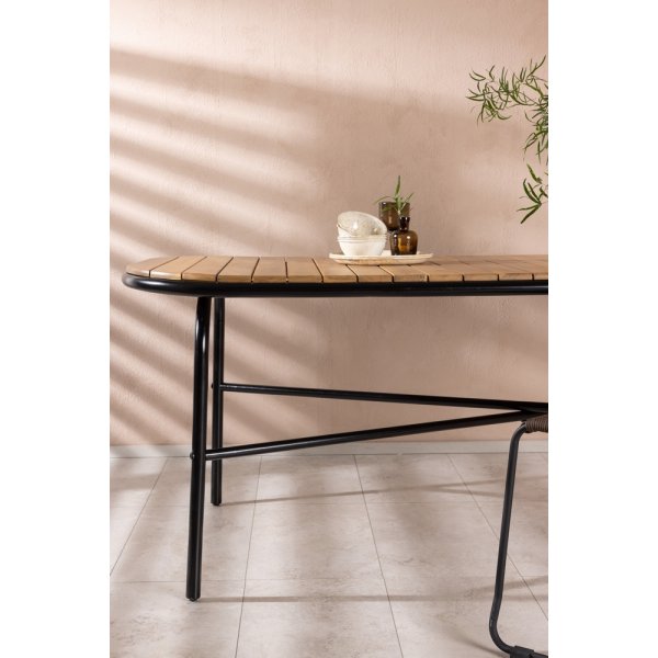 Holmbeck ruokapöytä 200 x 90 cm - musta/luonnollinen Holmbeck ruokapöytä 200 x 90 cm - musta/luonnollinen