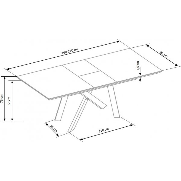 Errol ruokapöytä 160-200cm - Tammi/musta Errol ruokapöytä 160-200cm - Tammi/musta