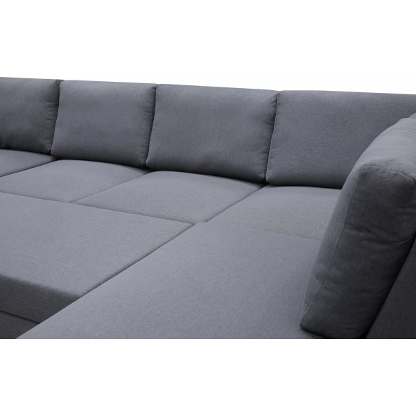 Dream vuodesohva säilytystilalla (U-sohva) vasemmanpuoleinen - Tummanharmaa (kangas) + Huonekalujen tekstiilien puhdistus Dream vuodesohva säilytystilalla (U-sohva) vasemmanpuoleinen - Tummanharmaa (kangas) + Huonekalujen tekstiilien puhdistus