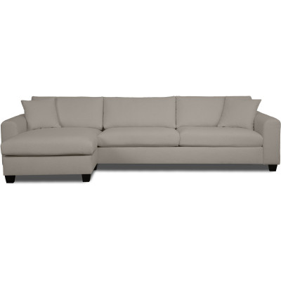 Valkoinen 3-istuttava divaani sohva vasen - Vaaleanharmaa