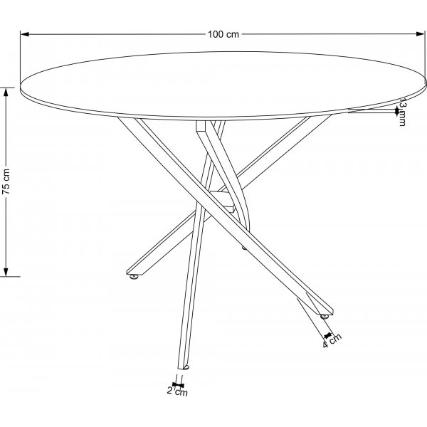 Raymond ruokapöytä Ø100 cm - Valkoinen marmori/kulta Raymond ruokapöytä Ø100 cm - Valkoinen marmori/kulta