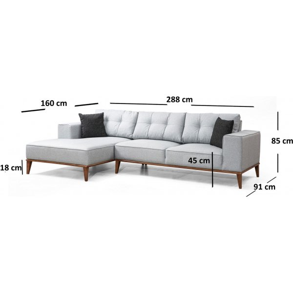 Montana vuodesohva - vaaleanharmaa Montana vuodesohva - vaaleanharmaa