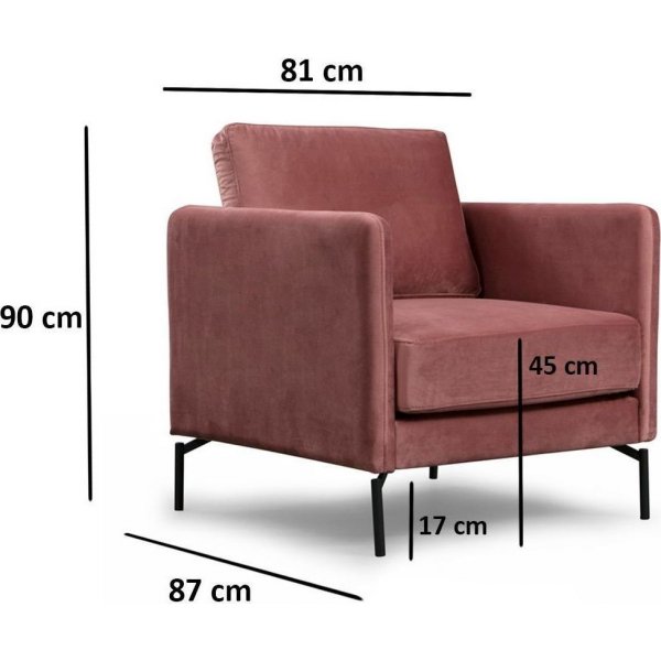 Sino-nojatuoli - vaaleanpunainen Sino-nojatuoli - vaaleanpunainen
