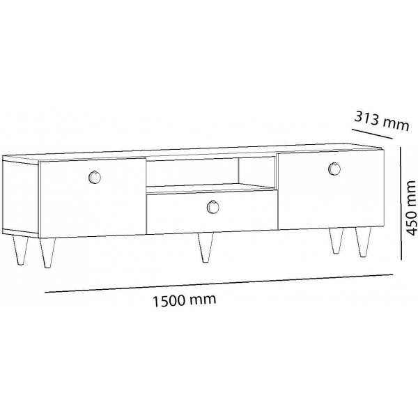 Cavelli mediapenkki - tammi/musta