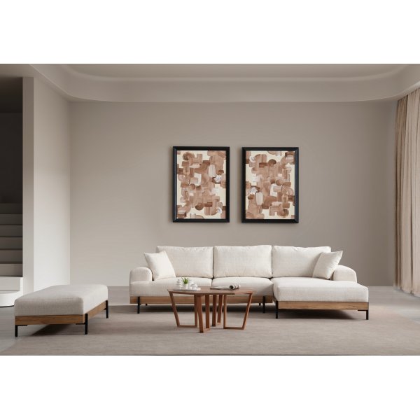 Eti divaani sohva oikea - Valkoinen/tammi Eti divaani sohva oikea - Valkoinen/tammi