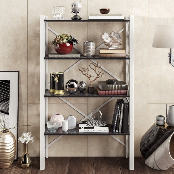 Tonga kirjahylly - Valkoinen/musta