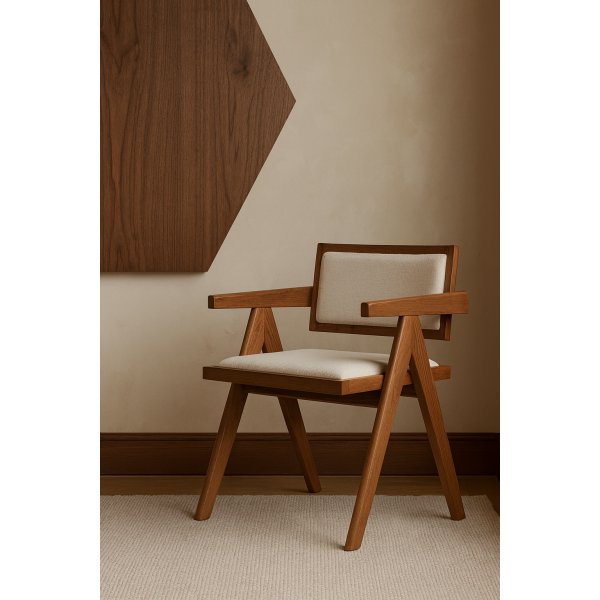 Nojatuoli Pähkinäpuu / Pellava - Sara Nojatuoli Pähkinäpuu / Pellava - Sara