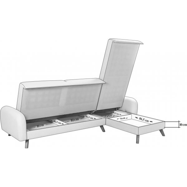 Kronos 2 vuodesohva Cream Kronos 2 vuodesohva Cream