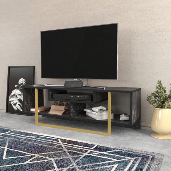 Asal mediapenkki 120 cm - Musta/kulta Asal mediapenkki 120 cm - Musta/kulta