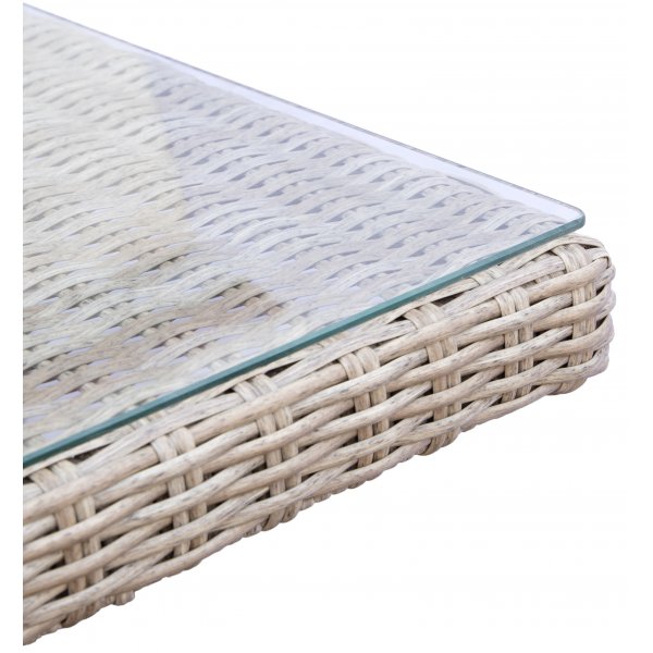 Ulkoryhm: 6 tuolia ja pyt 200 x 100 cm rottinkia - Hampton/Mercury