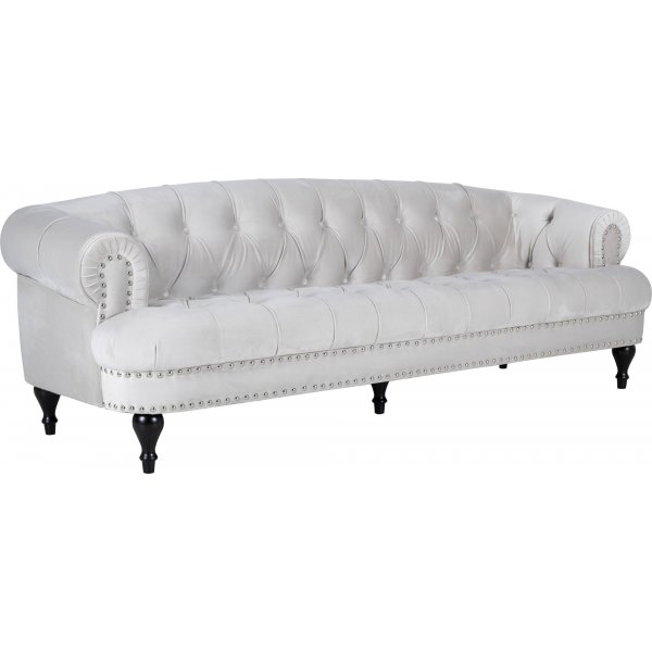 Sohva 3-istuttava chesterfield beige sametti Sohva 3-istuttava chesterfield beige sametti