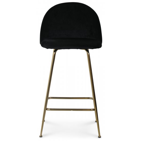 Art Velvet- baarituoli - Musta sametti / messinki Art Velvet- baarituoli - Musta sametti / messinki
