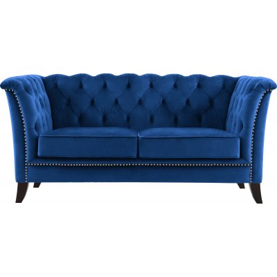 Kahden istuttava sohva Milton Chesterfield - Tummansininen sametti