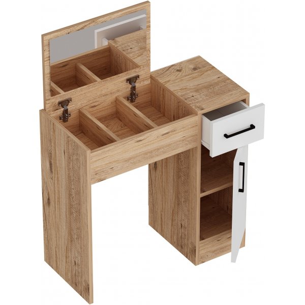 Inci peilipöytä 77 x 37,3 cm - Mänty/valkoinen Inci peilipöytä 77 x 37,3 cm - Mänty/valkoinen