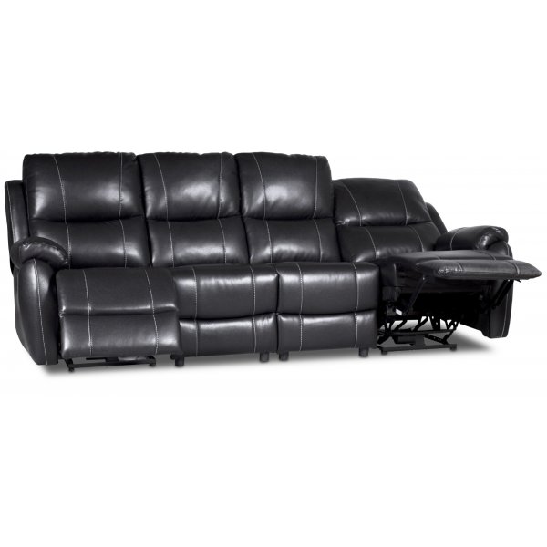 Recliner-sohva Enjoy Chicago (Elokuvasohva) - Neljn istuttava (shk), mustaa keinonahkaa