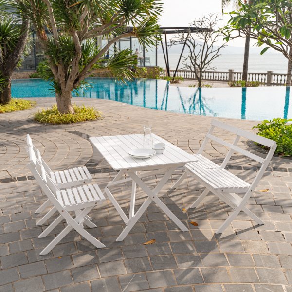 Knohult ulkosohva | puutarhapenkki - valkoinen + Huonekalujen tahranpoistoaine