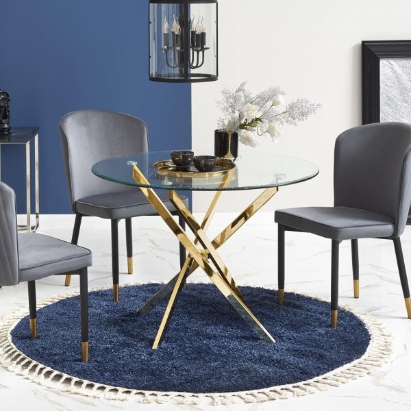 Raymond ruokapöytä Ø100 cm - Kulta Raymond ruokapöytä Ø100 cm - Kulta