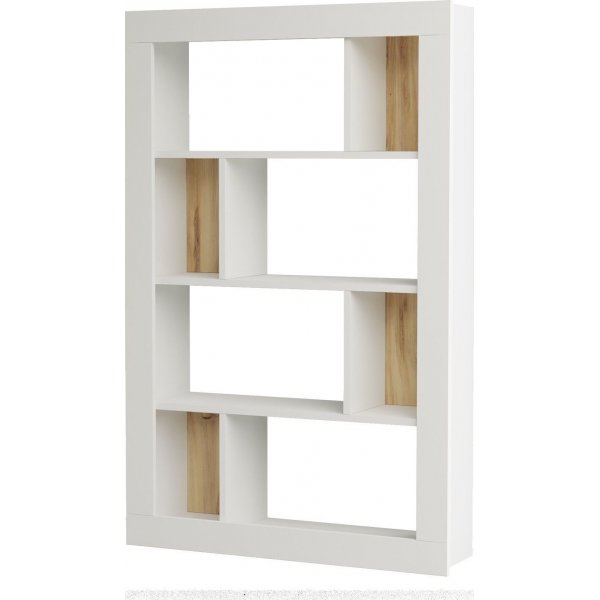 Luvio kirjahylly 22 - tammi/valkoinen