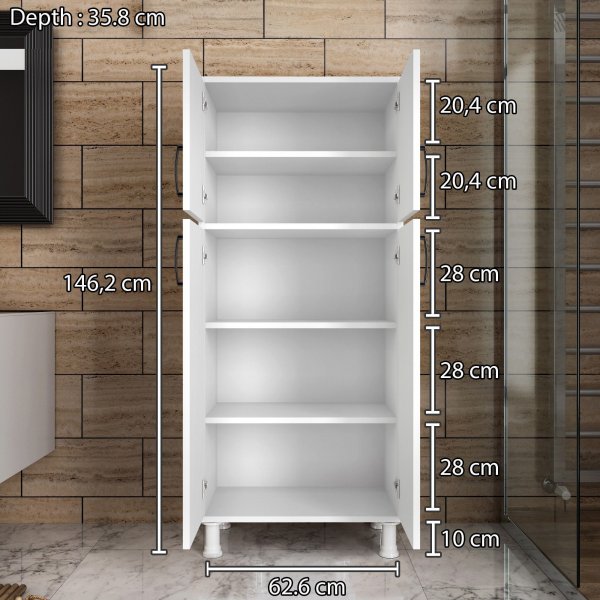 Mexi-kaappi 146,2 cm - Valkoinen