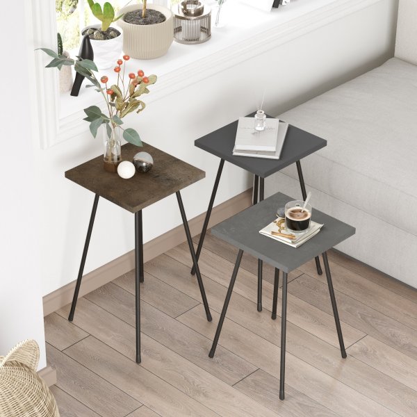 Luiz-p�yt� 29 x 29 cm - Harmaa/tummanharmaa/pronssi