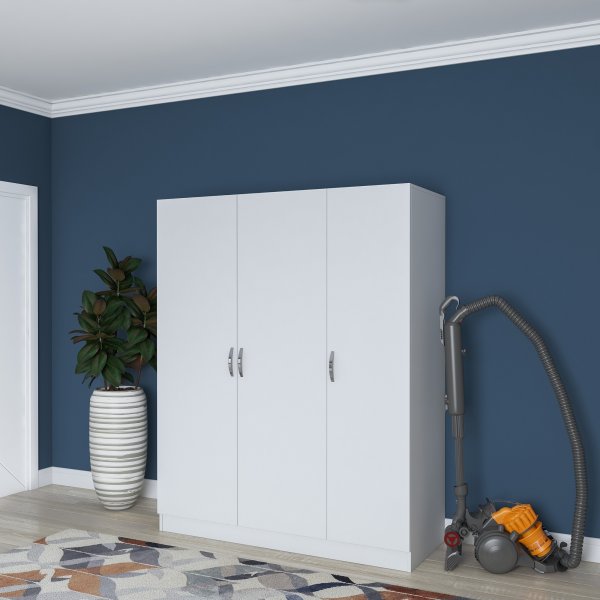 Baden vaatekaappi 5 - valkoinen Baden vaatekaappi 5 - valkoinen