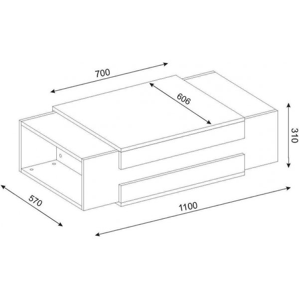 Nora sohvapöytä 110 x 61 cm - Valkoinen/pähkinä Nora sohvapöytä 110 x 61 cm - Valkoinen/pähkinä