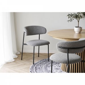 Mira ruokapöydän tuoli - harmaa bouclé Mira ruokapöydän tuoli - harmaa bouclé
