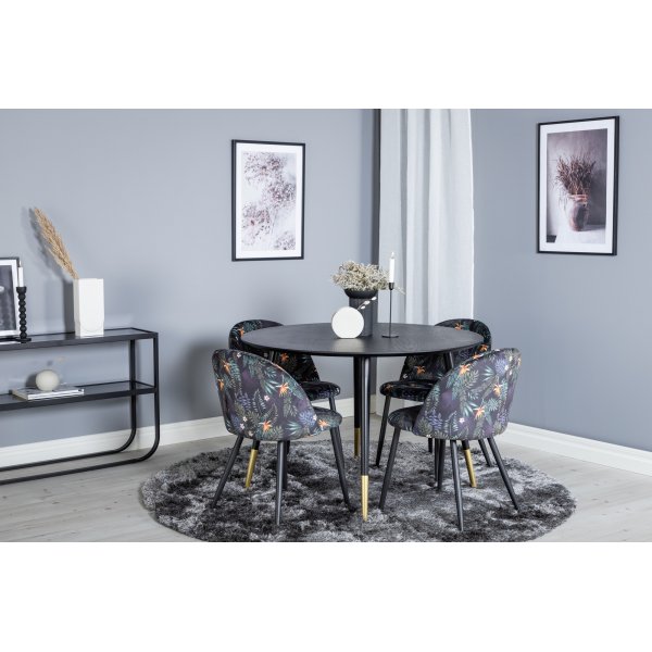 Alice ruokatuoli - musta kukka