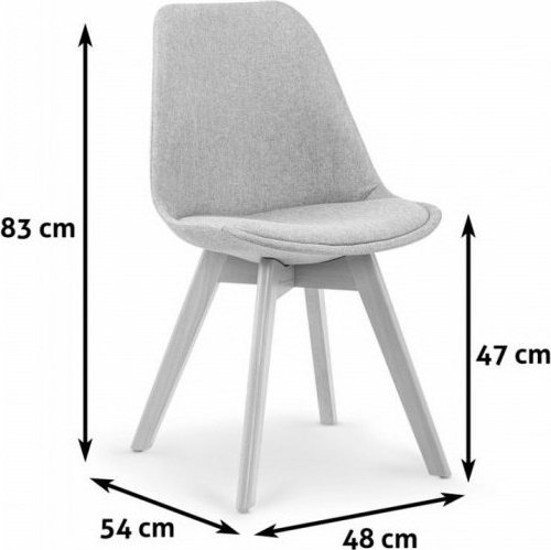 Merle-ruokatuoli - Vaaleanharmaa (Kangas)