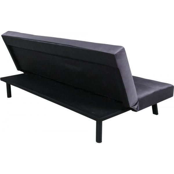 Tummanharmaata samettia oleva vuodesohva + Huonekalujen jalat