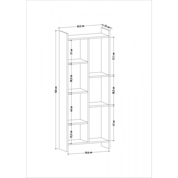 Eden kirjahylly - valkoinen/antrasiitti Eden kirjahylly - valkoinen/antrasiitti