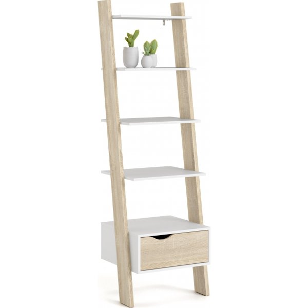 Oslo-askelhylly - Valkoinen/tammi Oslo-askelhylly - Valkoinen/tammi