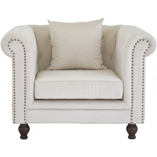 Nojatuoli Churchill Chesterfield - Beige Sametti