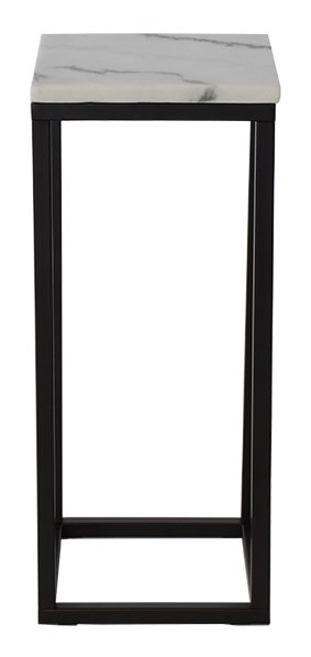 Accent-yöpöytä/jalusta 65 - Valkoinen marmori / musta runko Accent-yöpöytä/jalusta 65 - Valkoinen marmori / musta runko