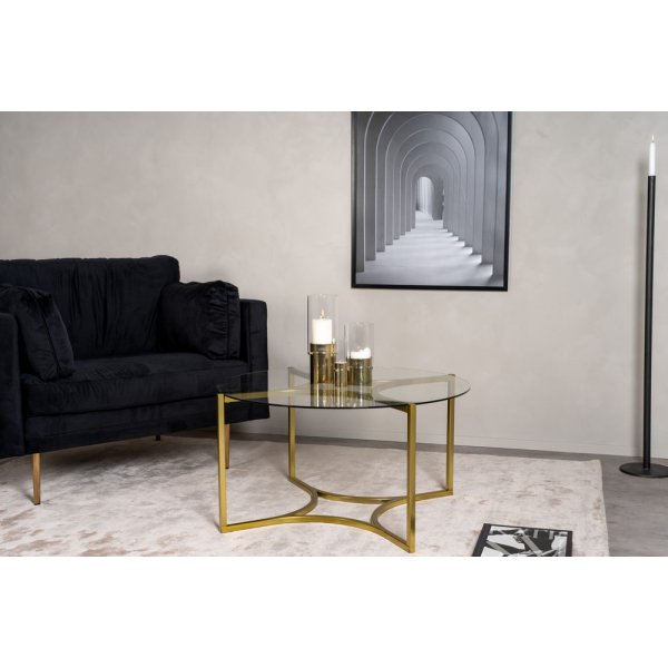 Alsjöholm sohvapöytä Ø75 cm - Lasi/messinki Alsjöholm sohvapöytä Ø75 cm - Lasi/messinki