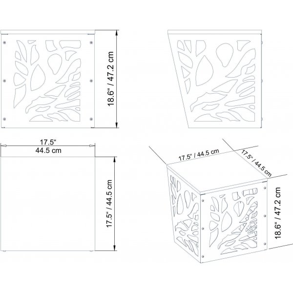 Tonga sivup�yt� 44,5 x 44,5 cm - Kulta/valkoinen