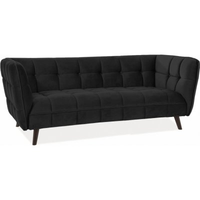 Renae 3-istuttava sohva mustaa samettia