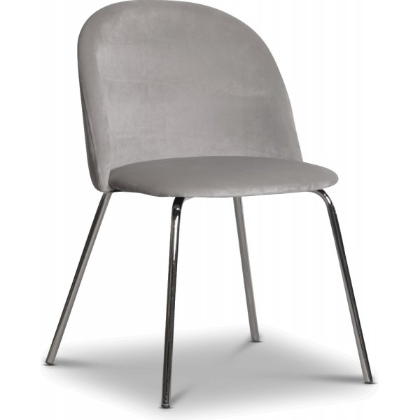Giovani velvet -tuoli - Harmaanbeige/Kromi
