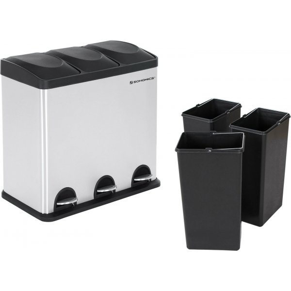 Luan roskakori 54 l - Hopea/musta