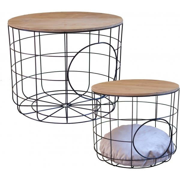 Cat sohvapöytäsetti - mänty/musta Cat sohvapöytäsetti - mänty/musta